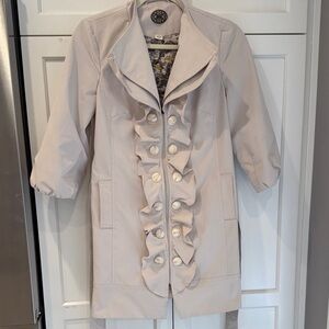 Anthropologie Idra Trench Coat in Light Beige Feminine Tailored Coat